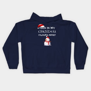This Is My Christmas Pajama Shirt Funny Cartoon Snowman  Gift  For Xmas Lovers Kids Hoodie